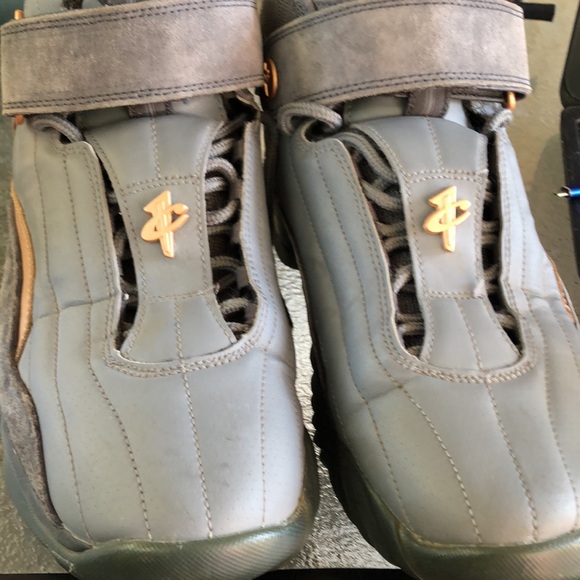 NIKE Air Pennys IV 4 Wolf Grey Metallic Cooper Basketball Sneakers - Picture 9 of 11